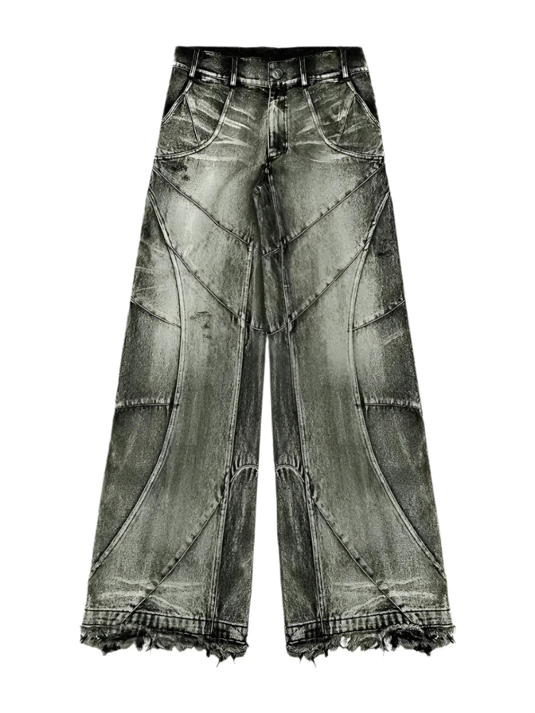 GREY PATTERN JEANS