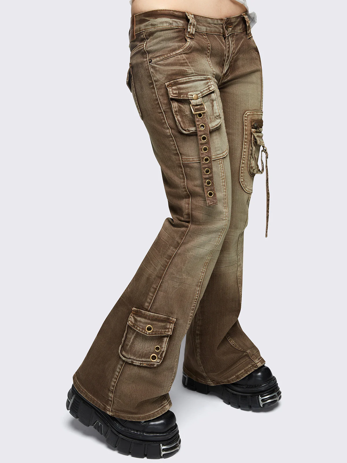 Minga Elsie Brown Flared Jeans