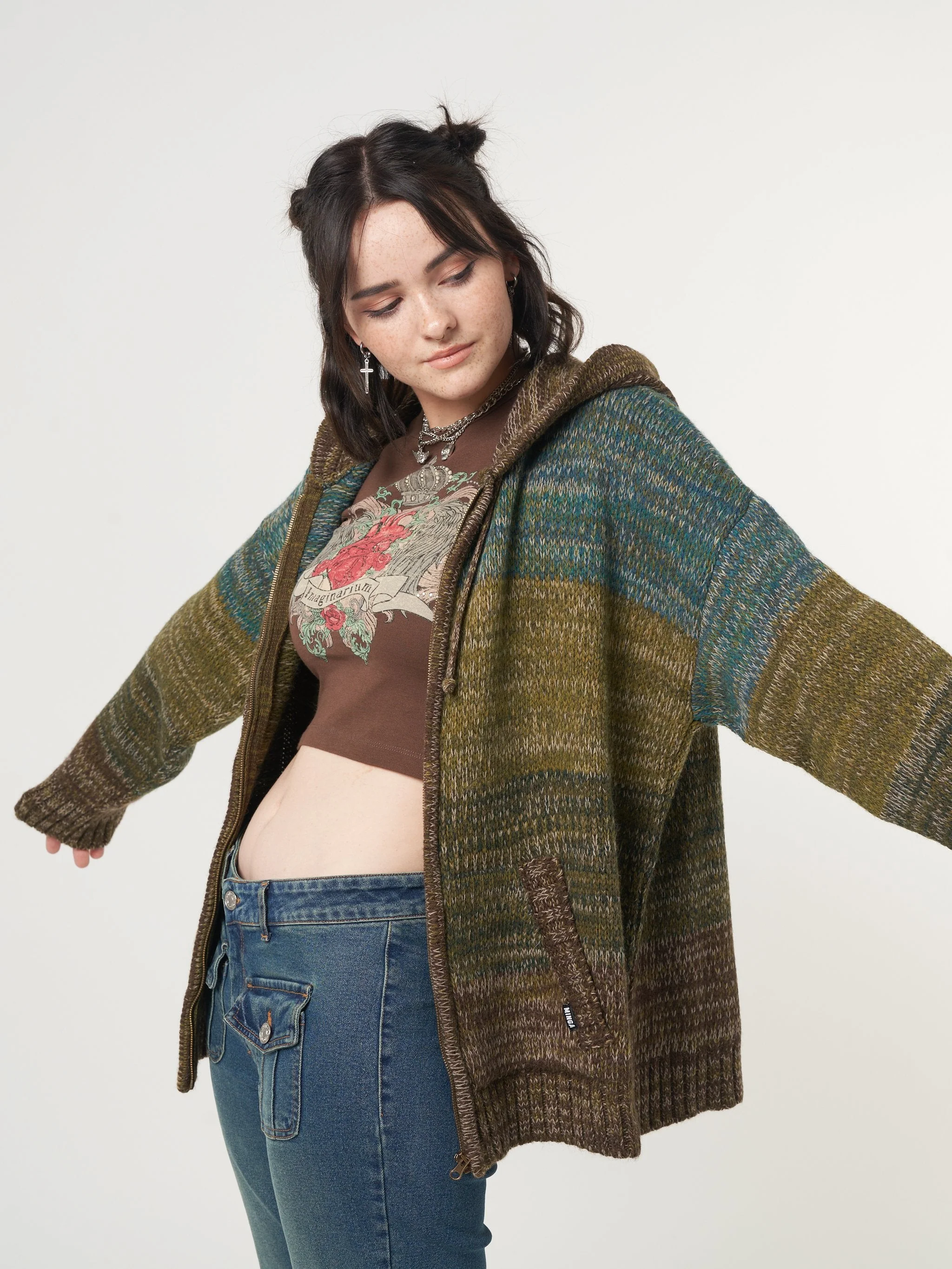 Minga Iris Knitted Zip-Up Hoodie