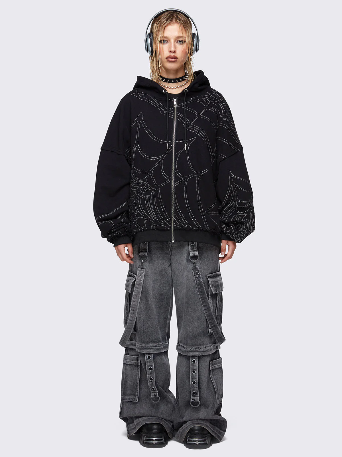 Minga Arachnid Zip Up Hoodie