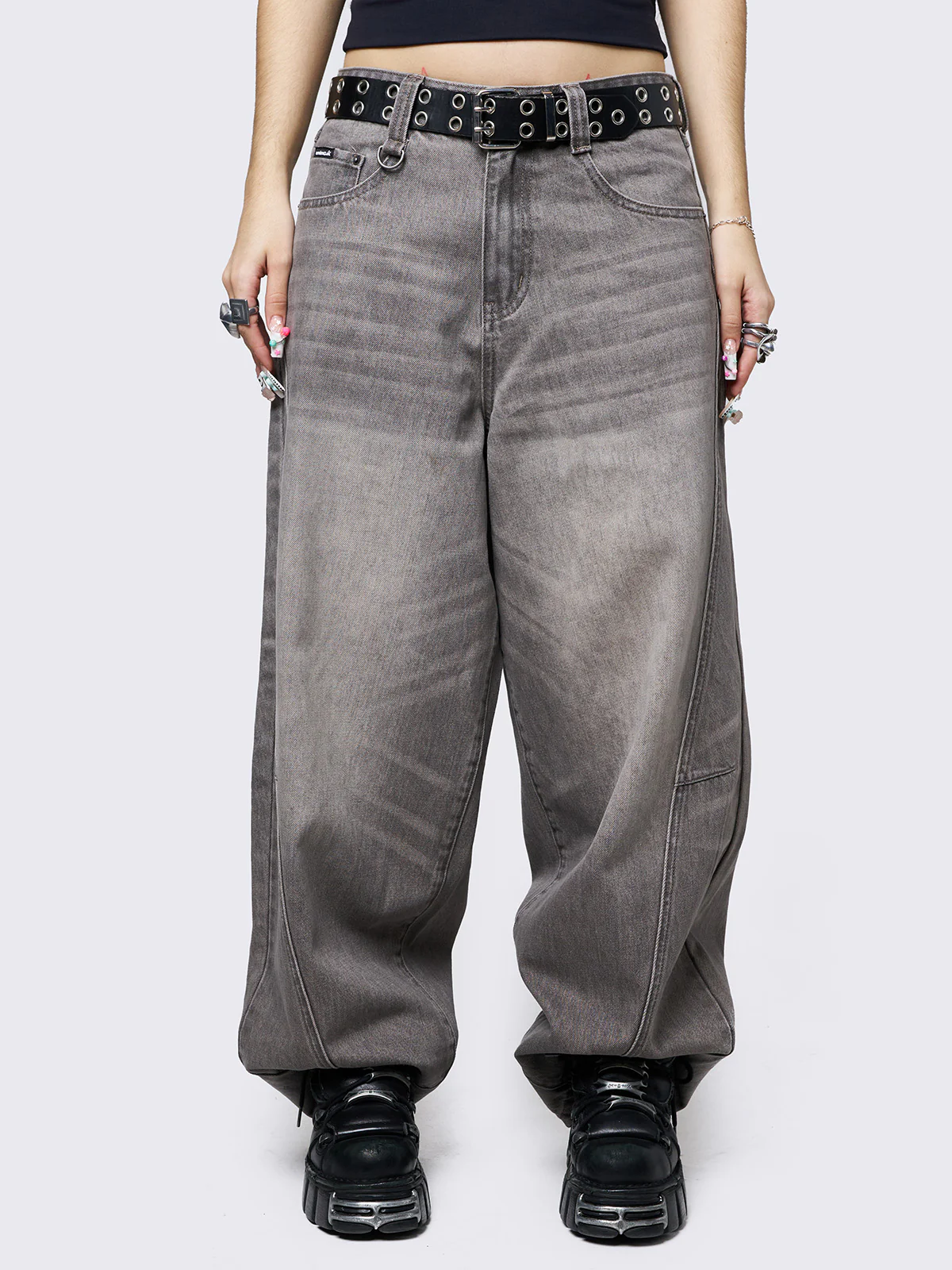 Minga Grey Super Baggy Jeans