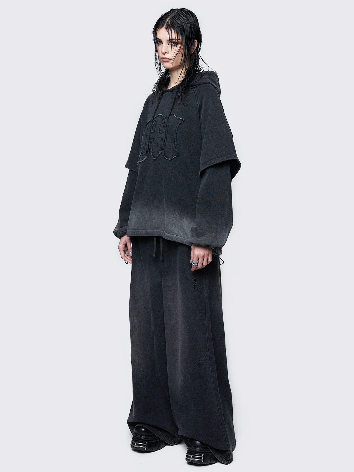 Minga Rae Washed Layered Hoodie