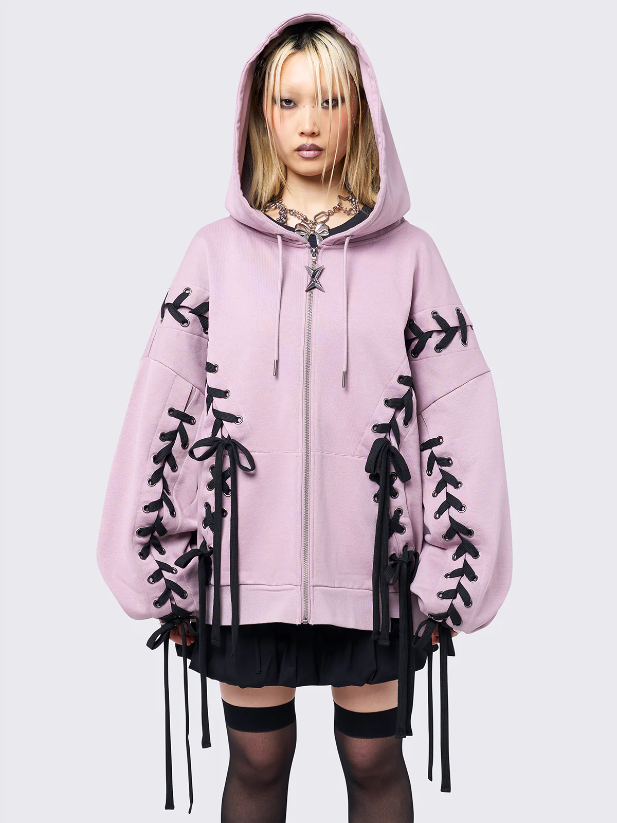 Minga Mia Pink Zip Up Hoodie