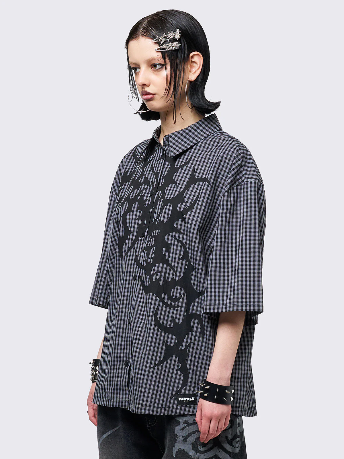 Minga Tattooed Check Shirt