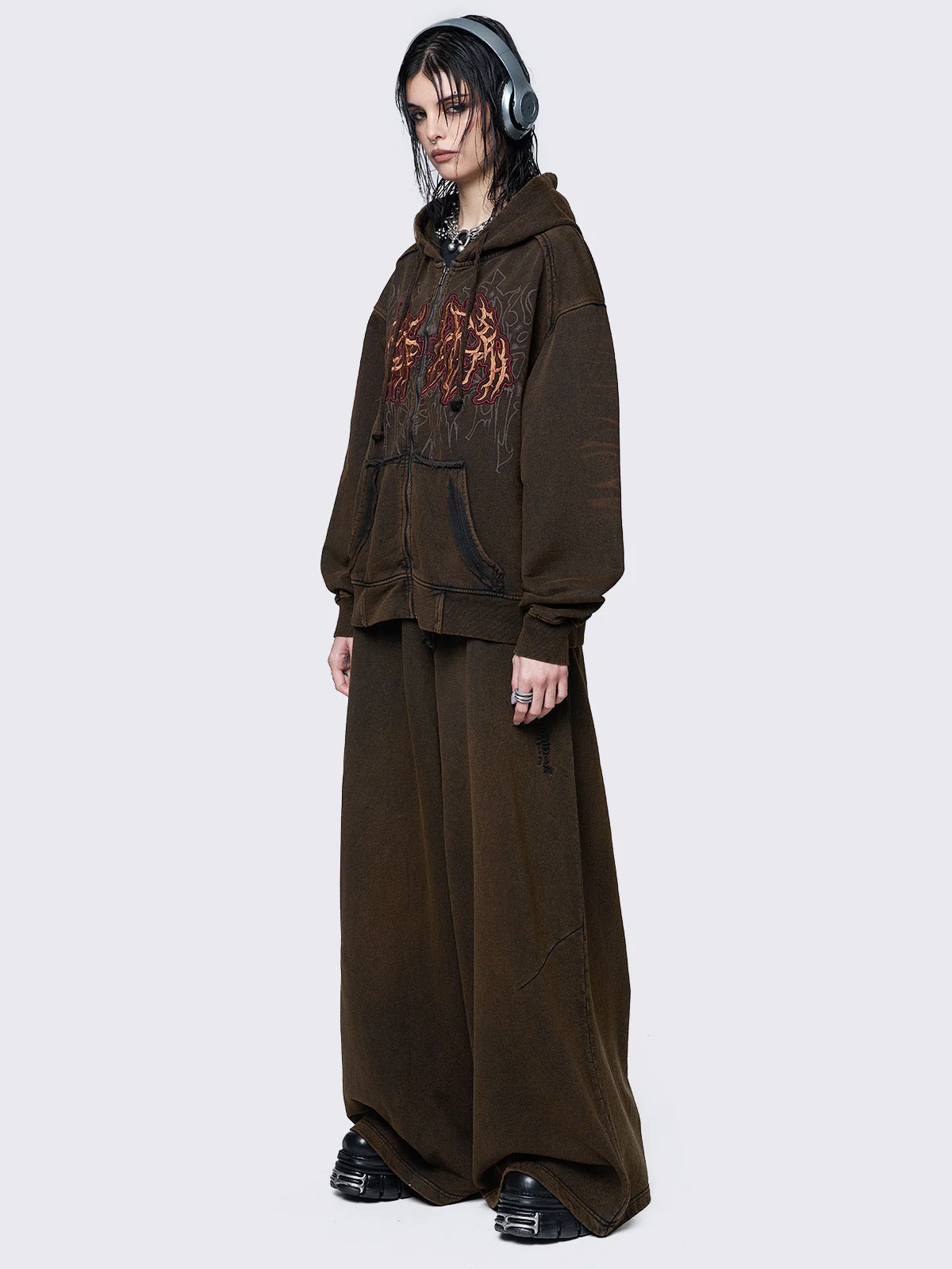 Minga Faith Washed Zip Up Hoodie