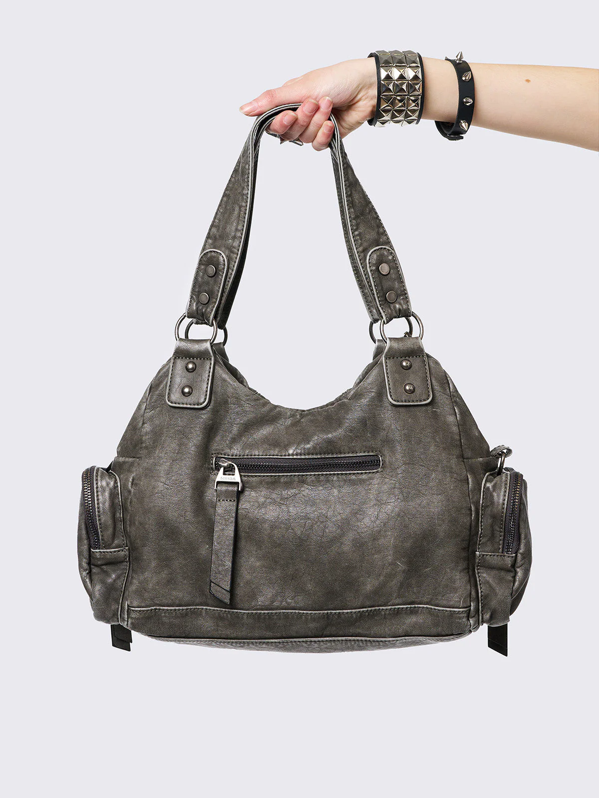 Minga Abyss Grey Vegan Shoulder Bag