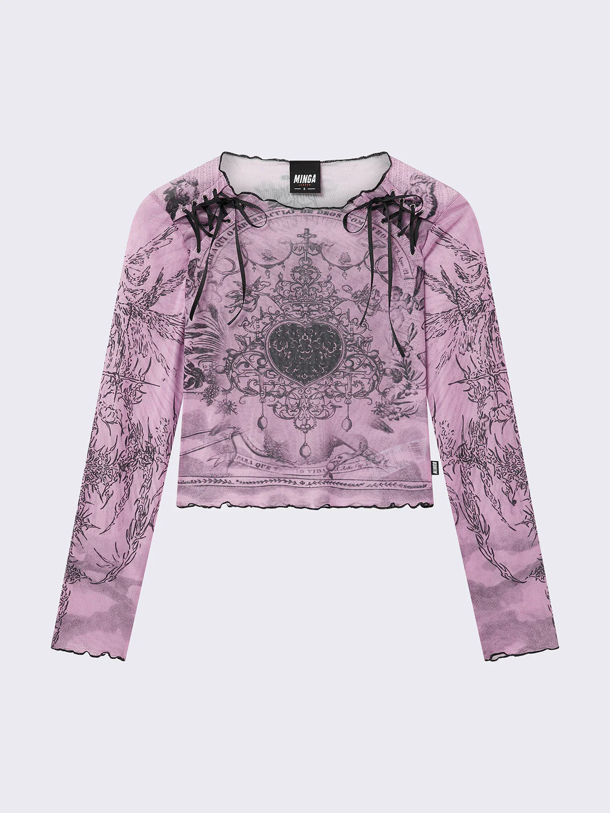 Minga Willa Lace Up Mesh Top