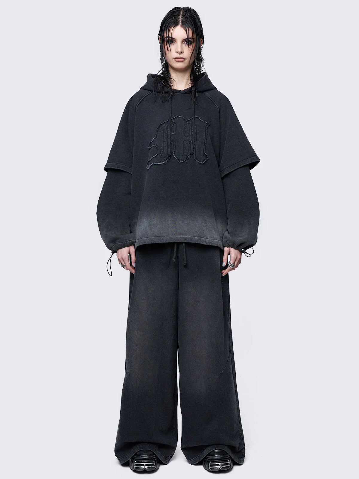 Minga Rae Washed Layered Hoodie