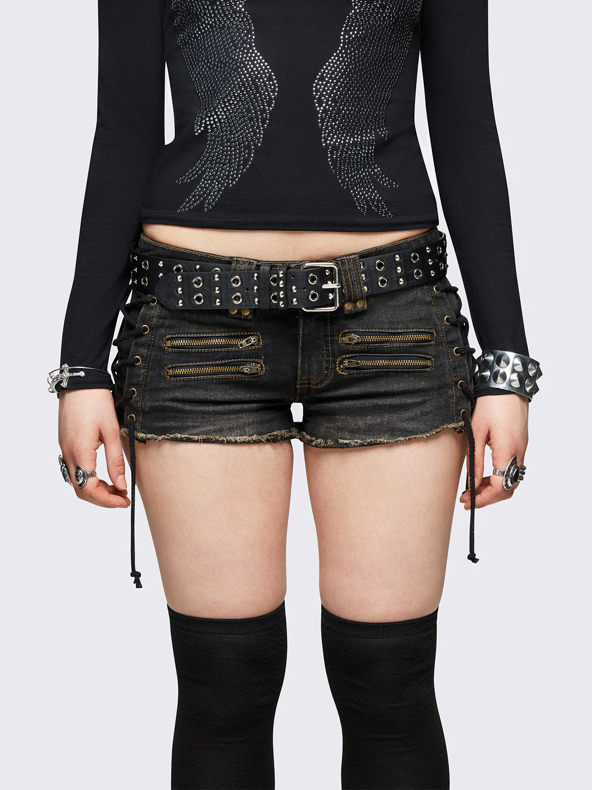 Minga Savage Denim Hot Pants