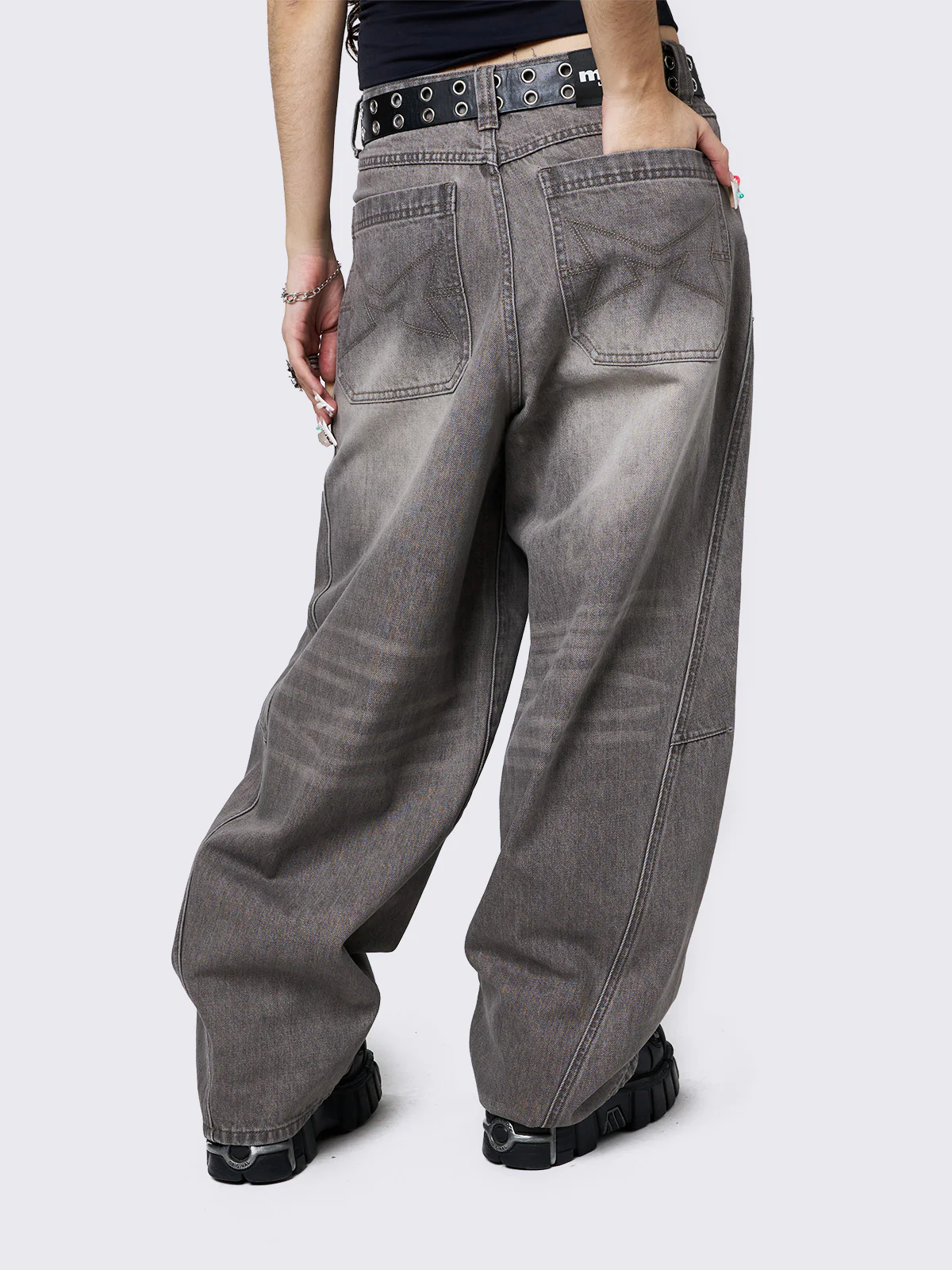 Minga Grey Super Baggy Jeans