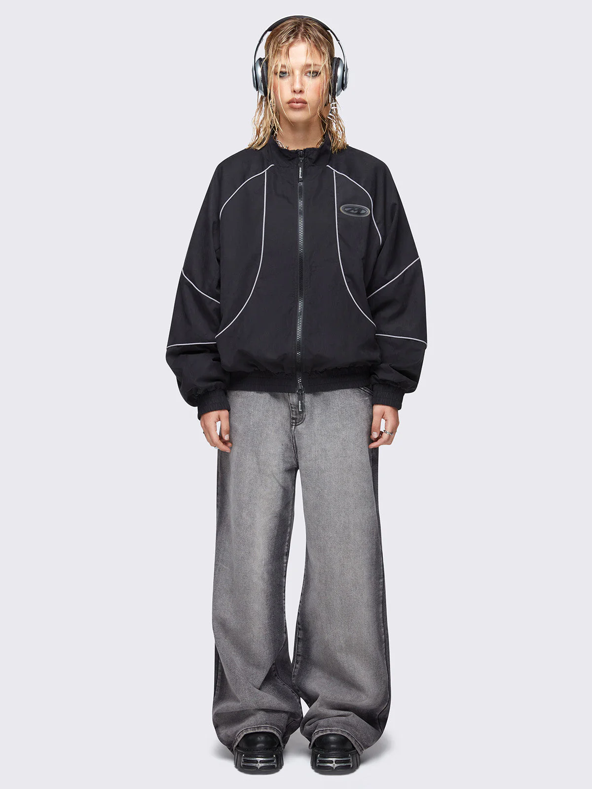 Minga Awake Black Windbreaker Jacket