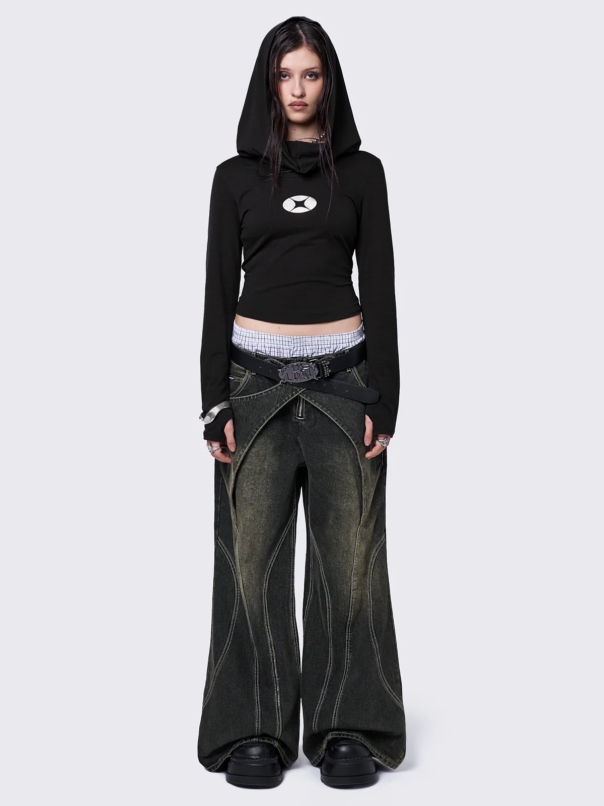 Minga Kim Green Baggy Jeans