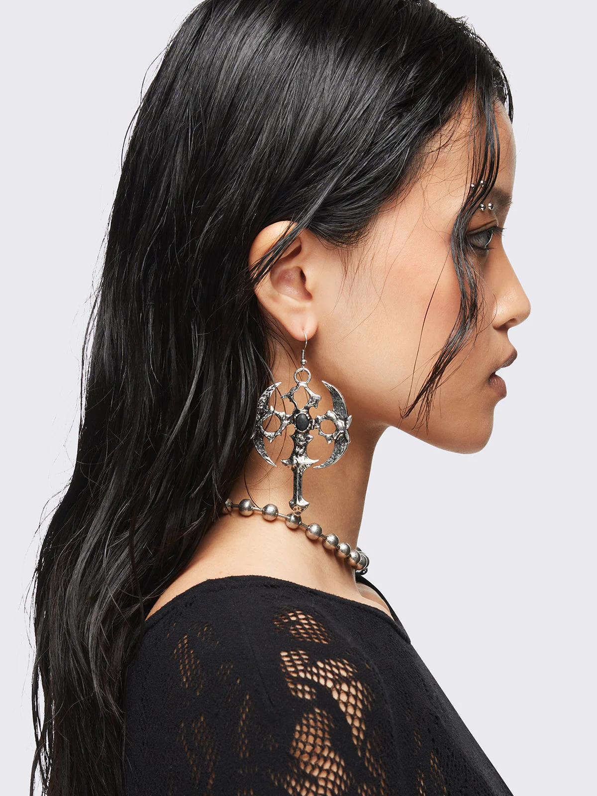 Minga Gothic Cross Earrings