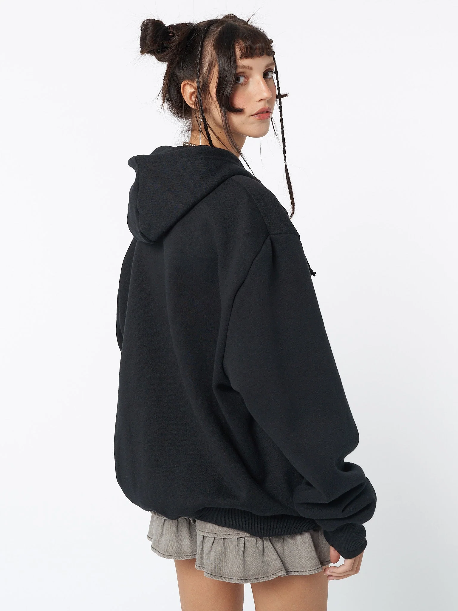 Minga Skeleton Black Zip Up Hoodie