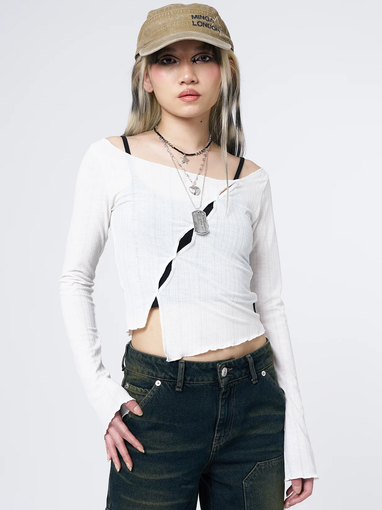 Minga Hana White Cut Out Top
