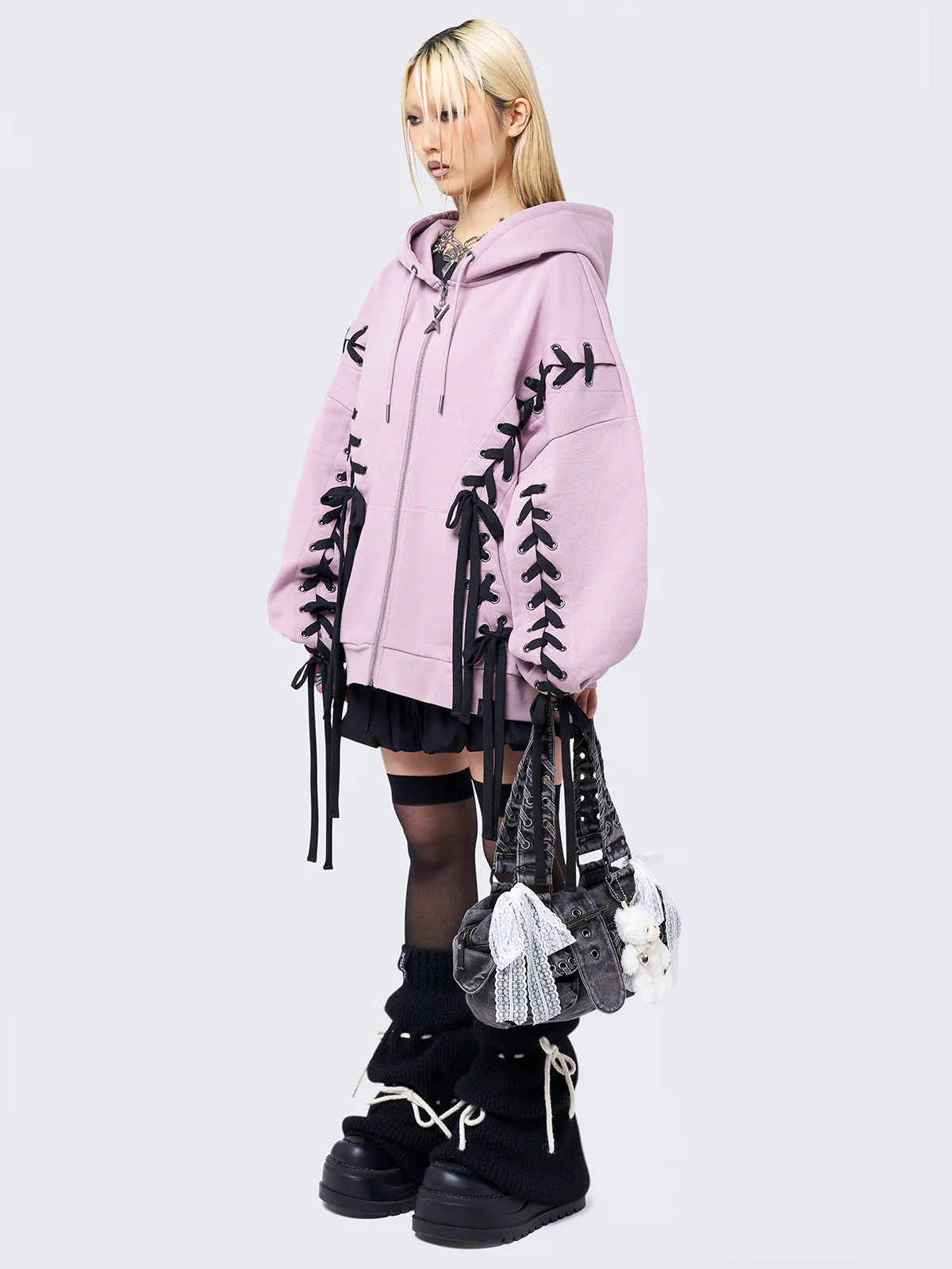 Minga Mia Pink Zip Up Hoodie