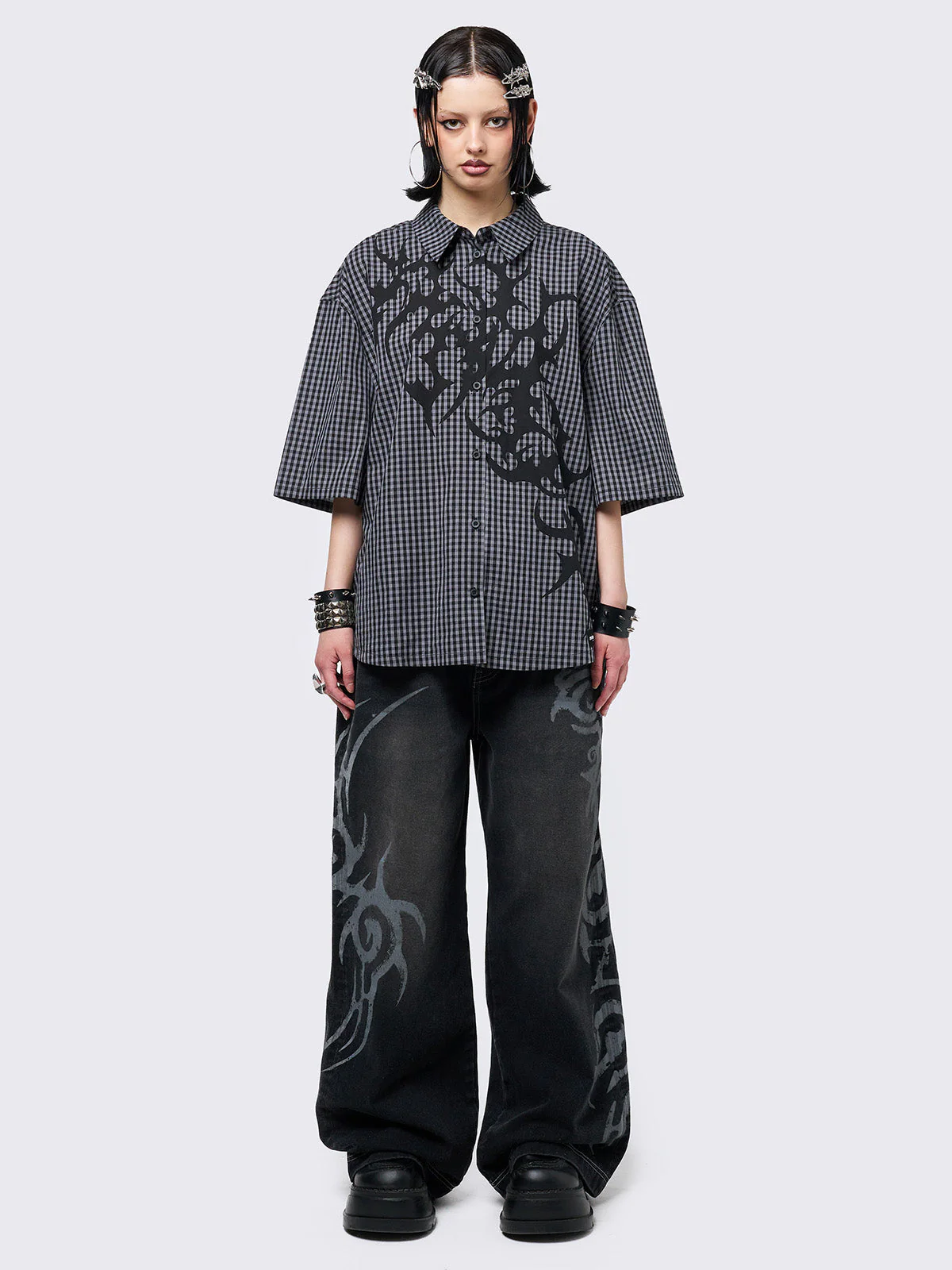 Minga Tattooed Check Shirt