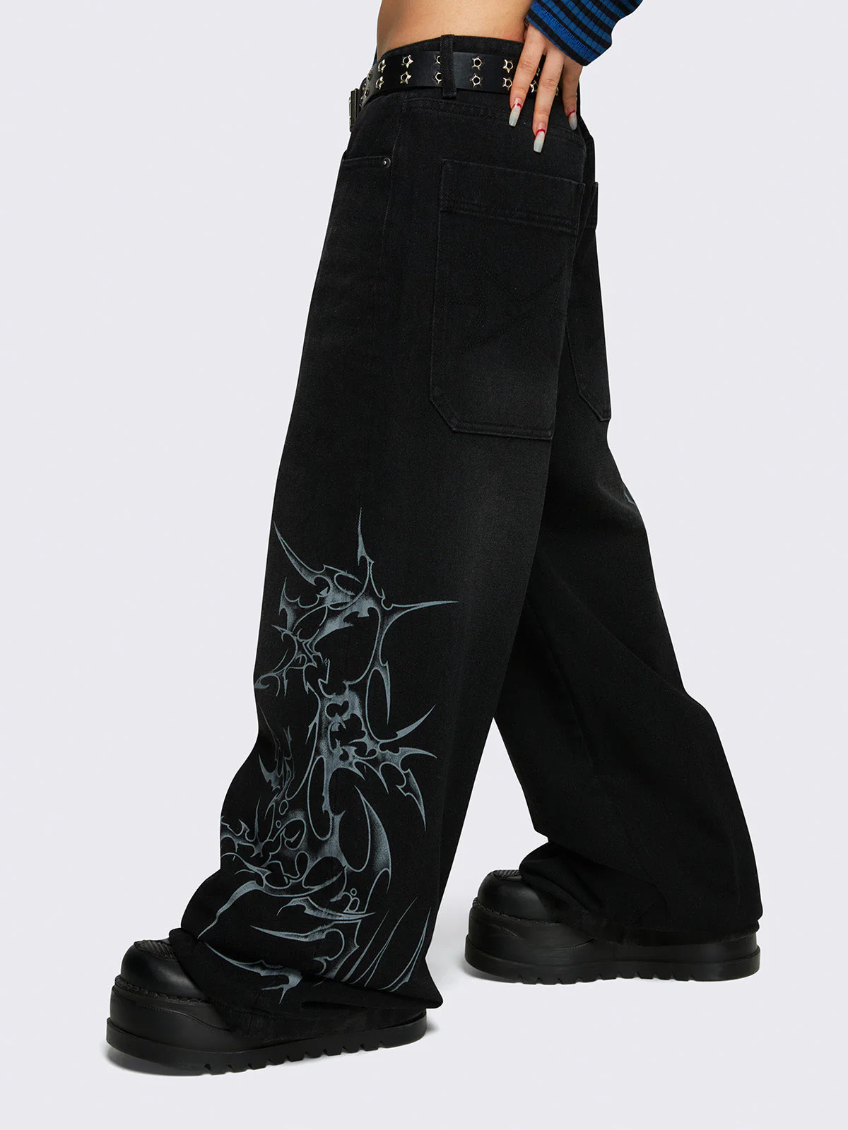 Minga Blaze Graphic Baggy Jeans