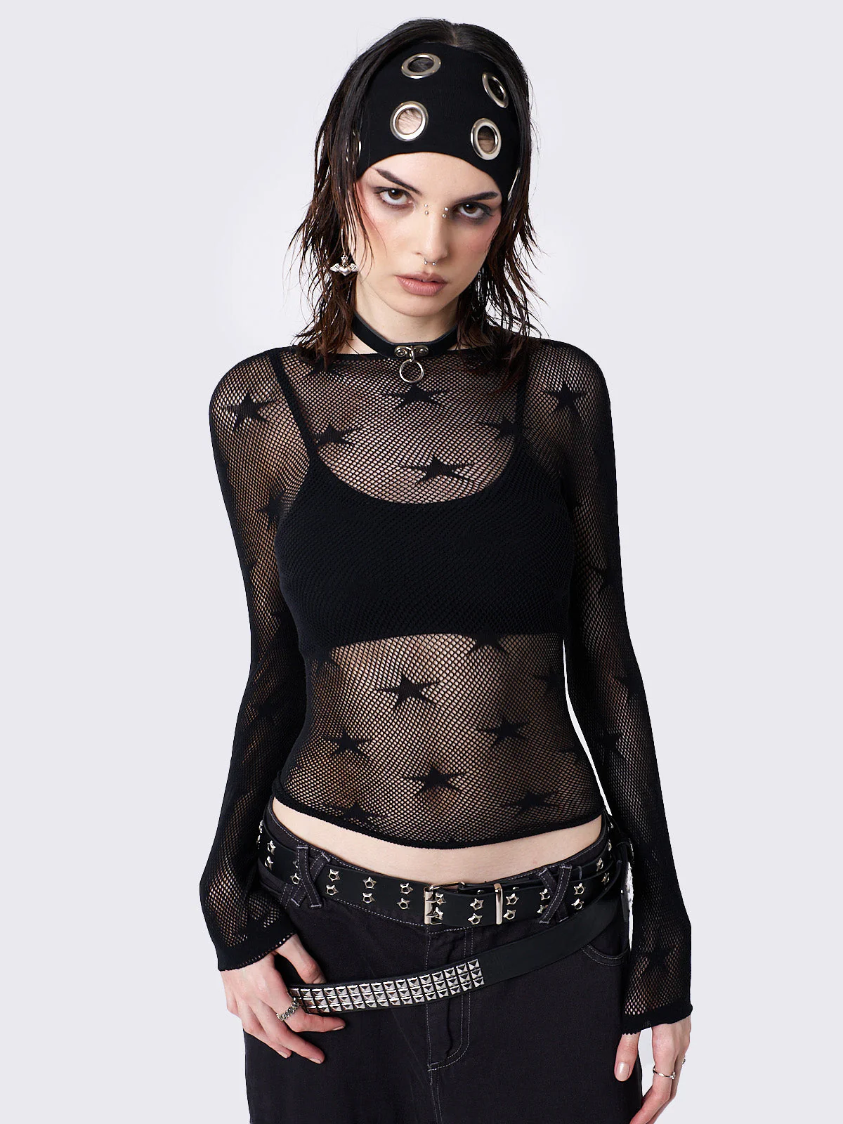 Minga In the Stars Fishnet Top