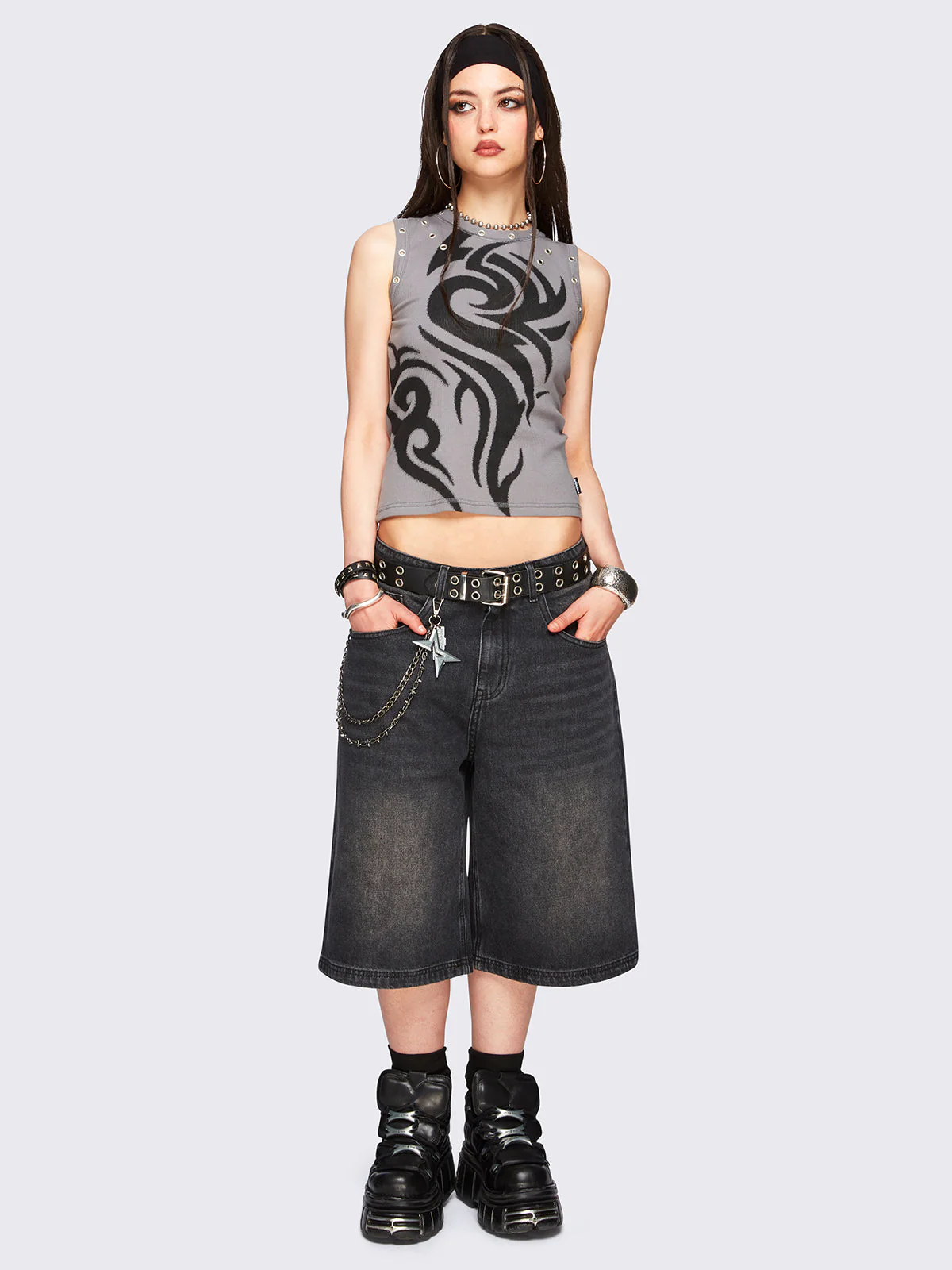 Minga Jen Black Washed Jorts