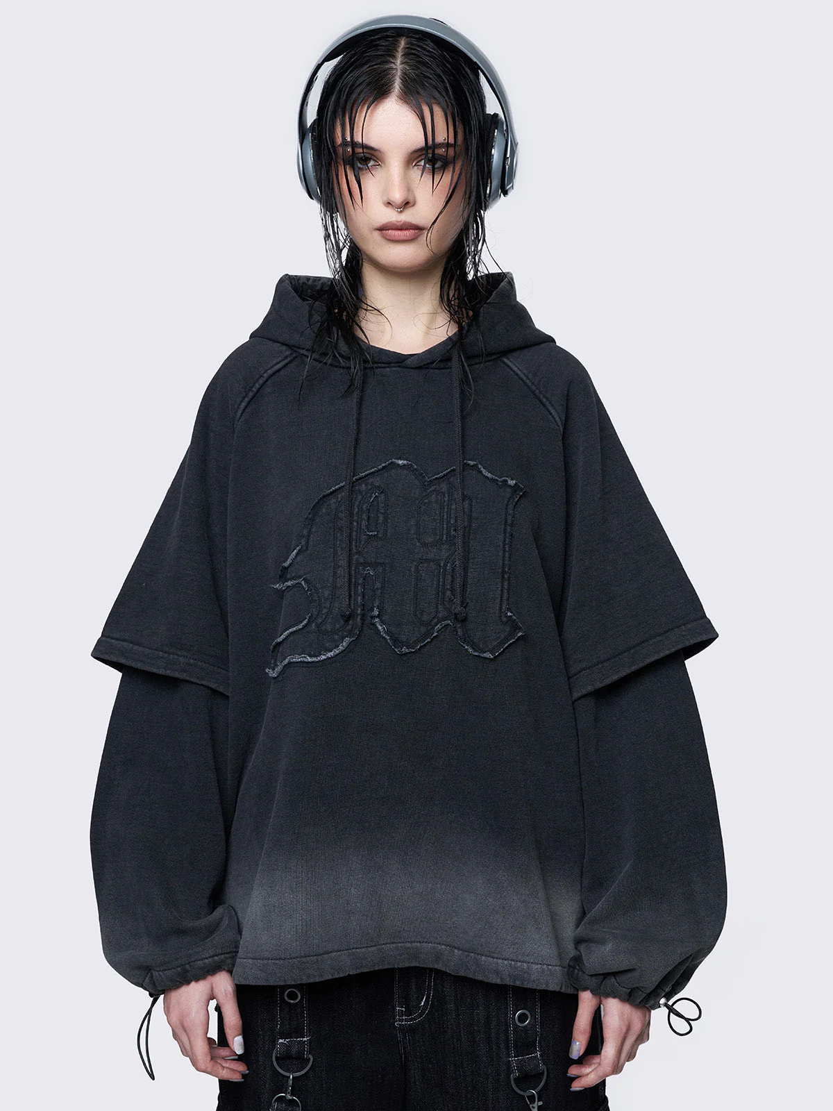Minga Rae Washed Layered Hoodie