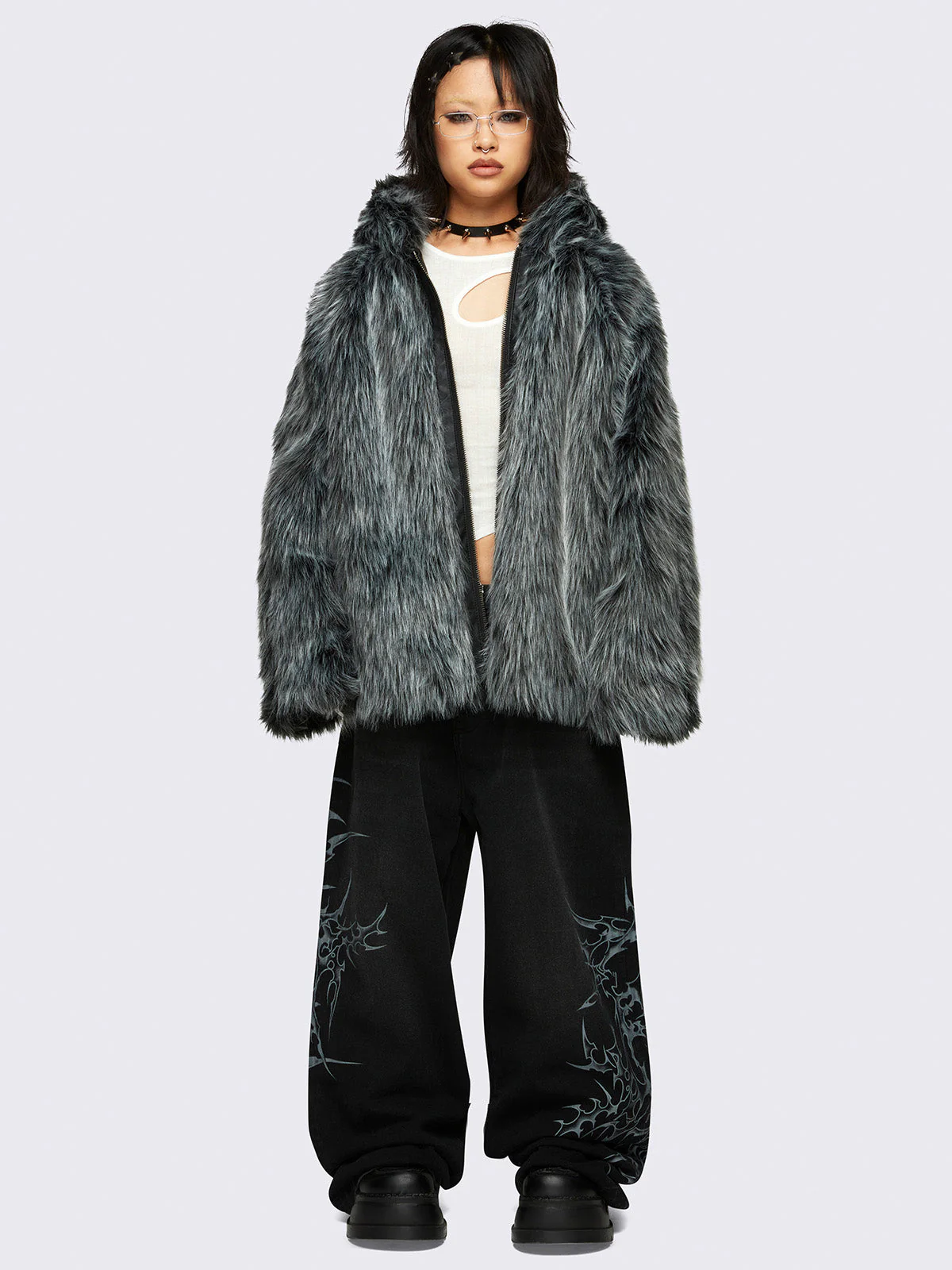Minga Chrome Faux Fur Jacket