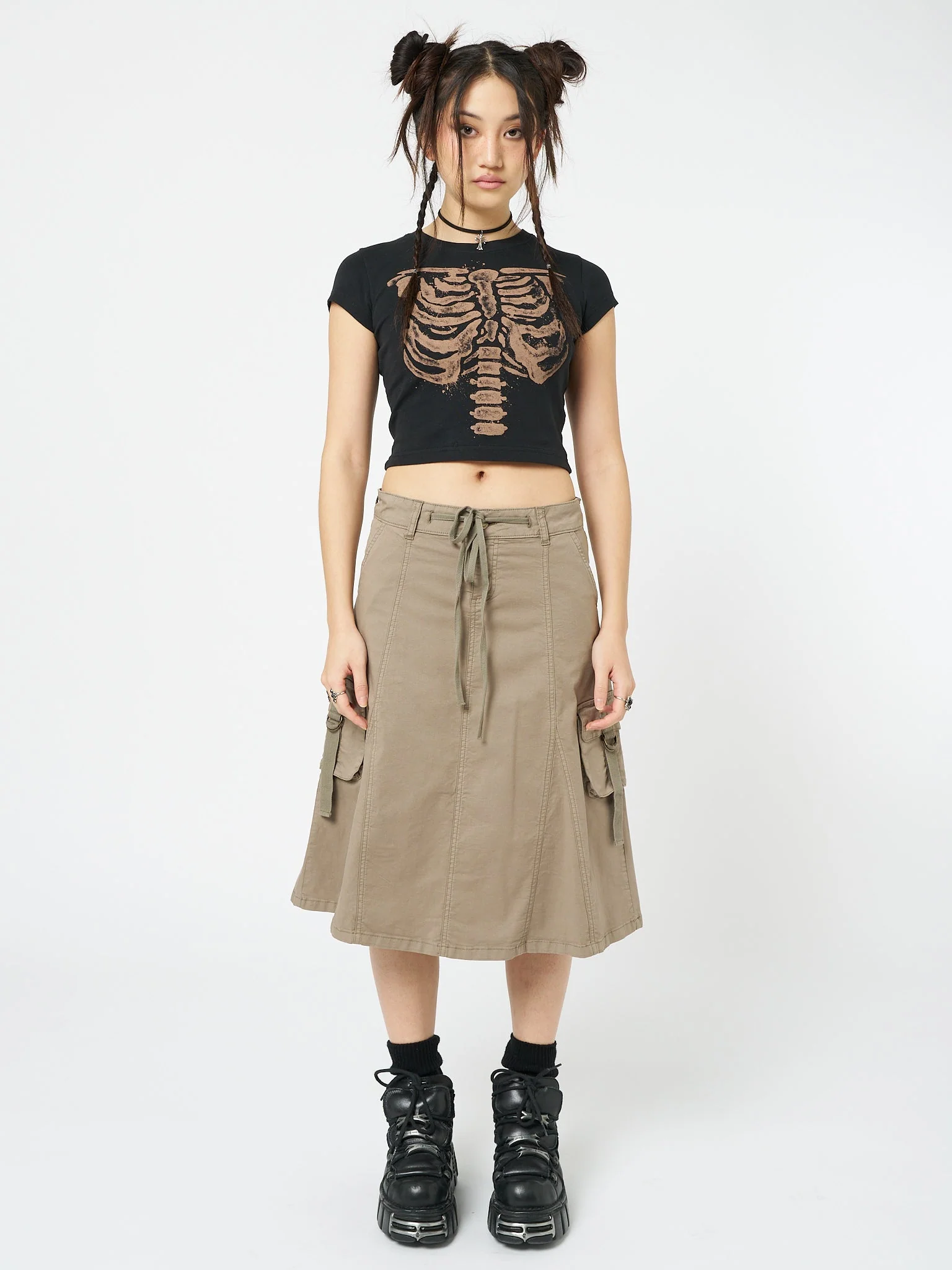 Minga Skeleton Black Baby Tee