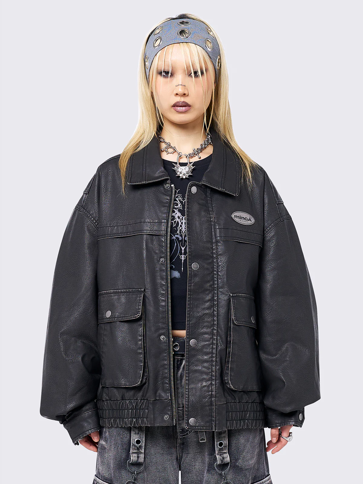 Minga Roxy Black Bomber Jacket