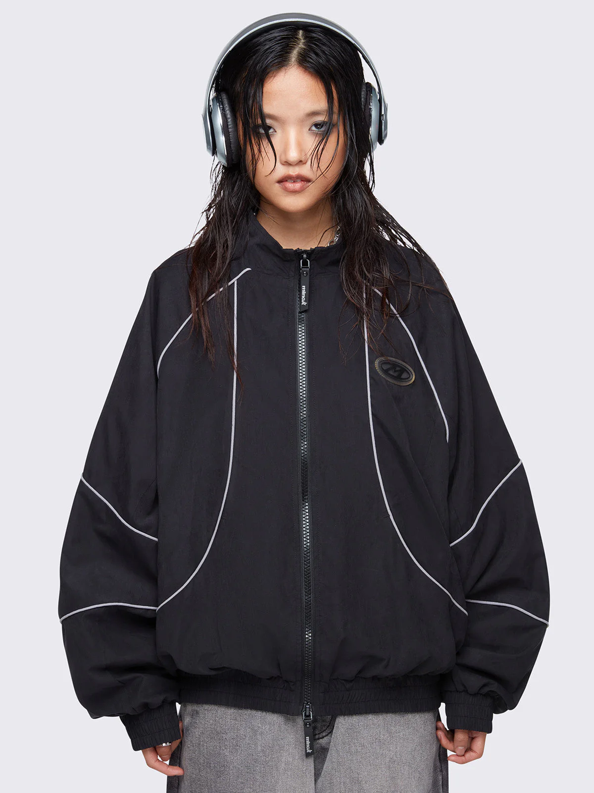 Minga Awake Black Windbreaker Jacket