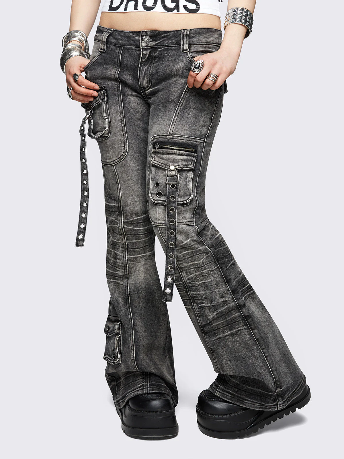 Minga Elsie Black Flared Jeans