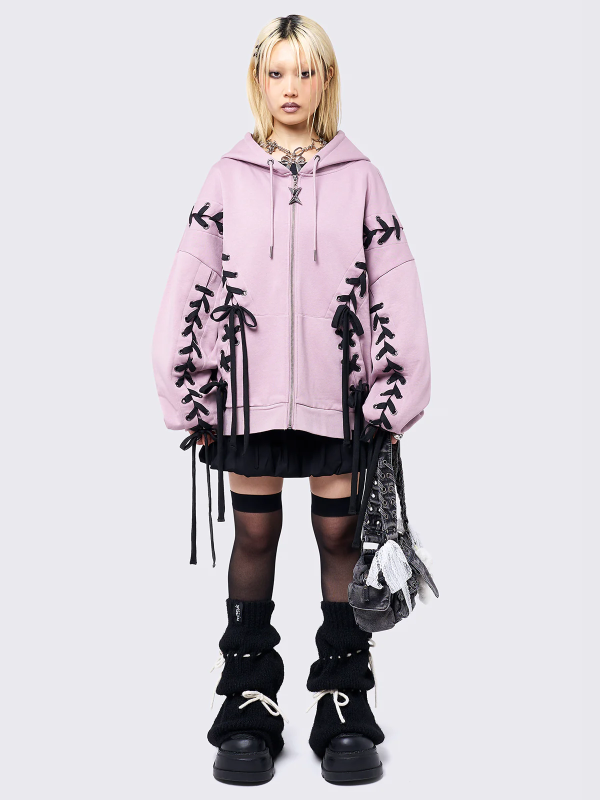 Minga Mia Pink Zip Up Hoodie