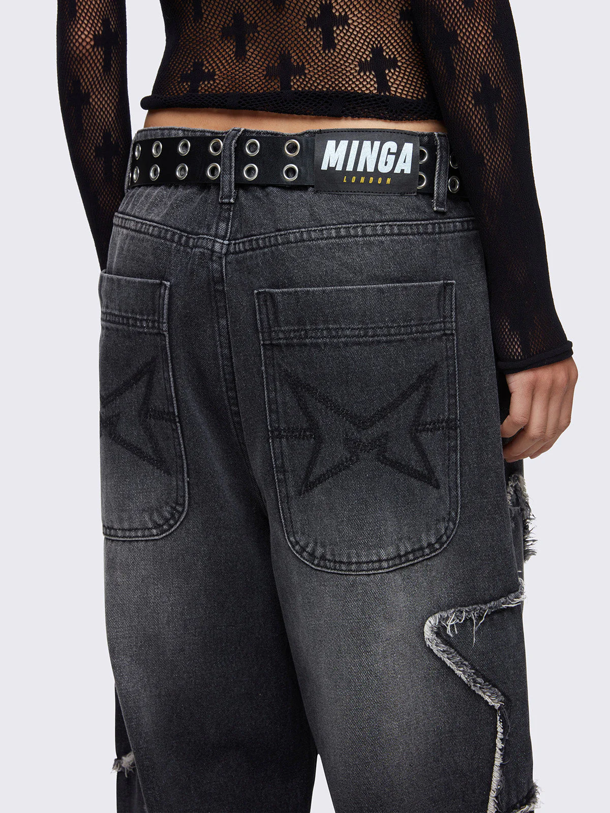 Minga Starburst Black Baggy Jeans