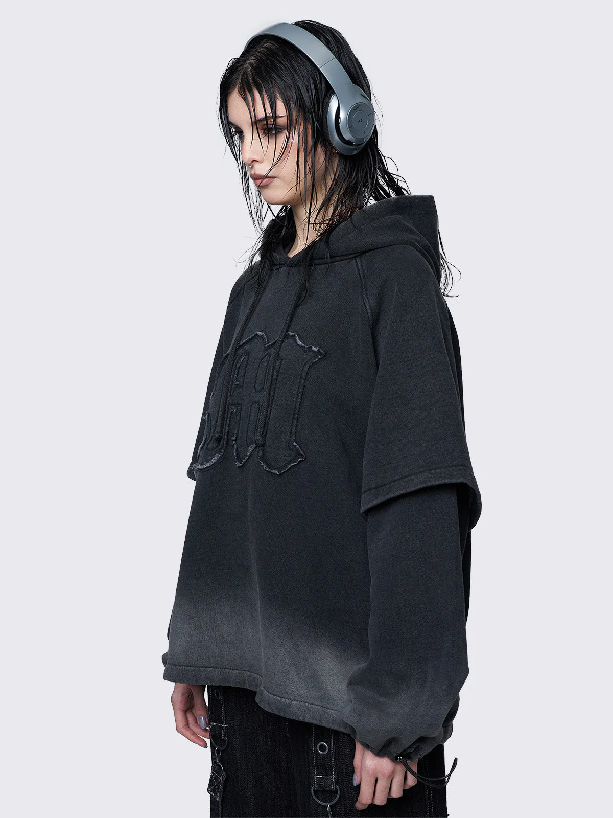 Minga Rae Washed Layered Hoodie