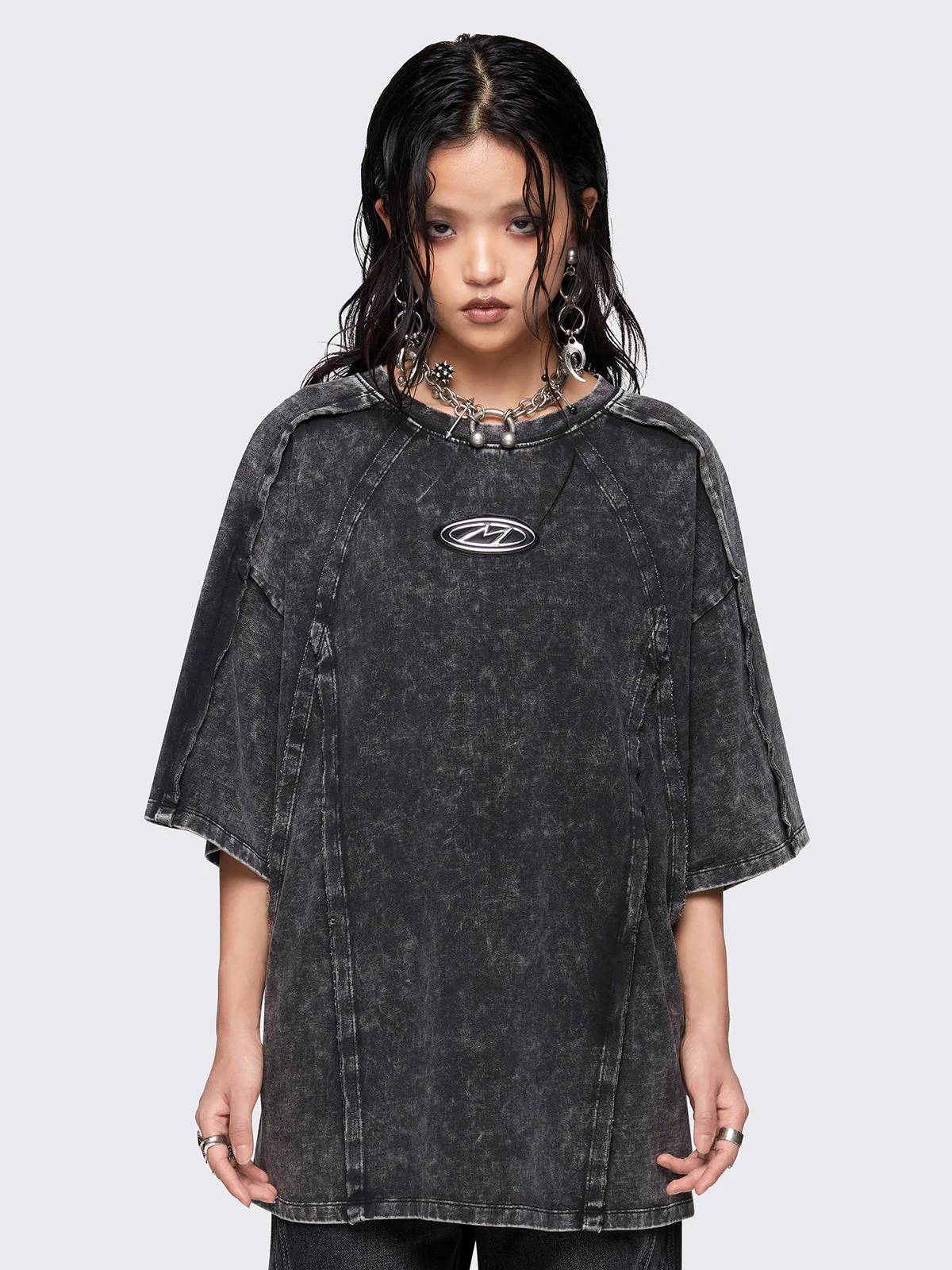 Minga Nox Grey Washed T-Shirt