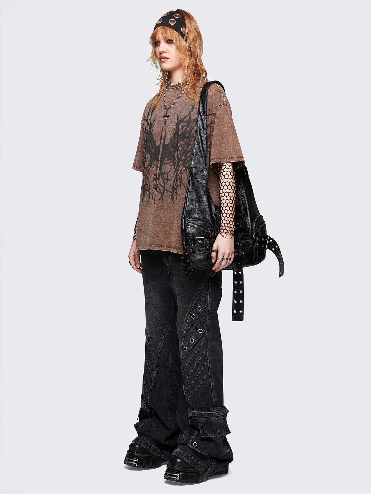 Minga Wingfall Brown Washed T-Shirt