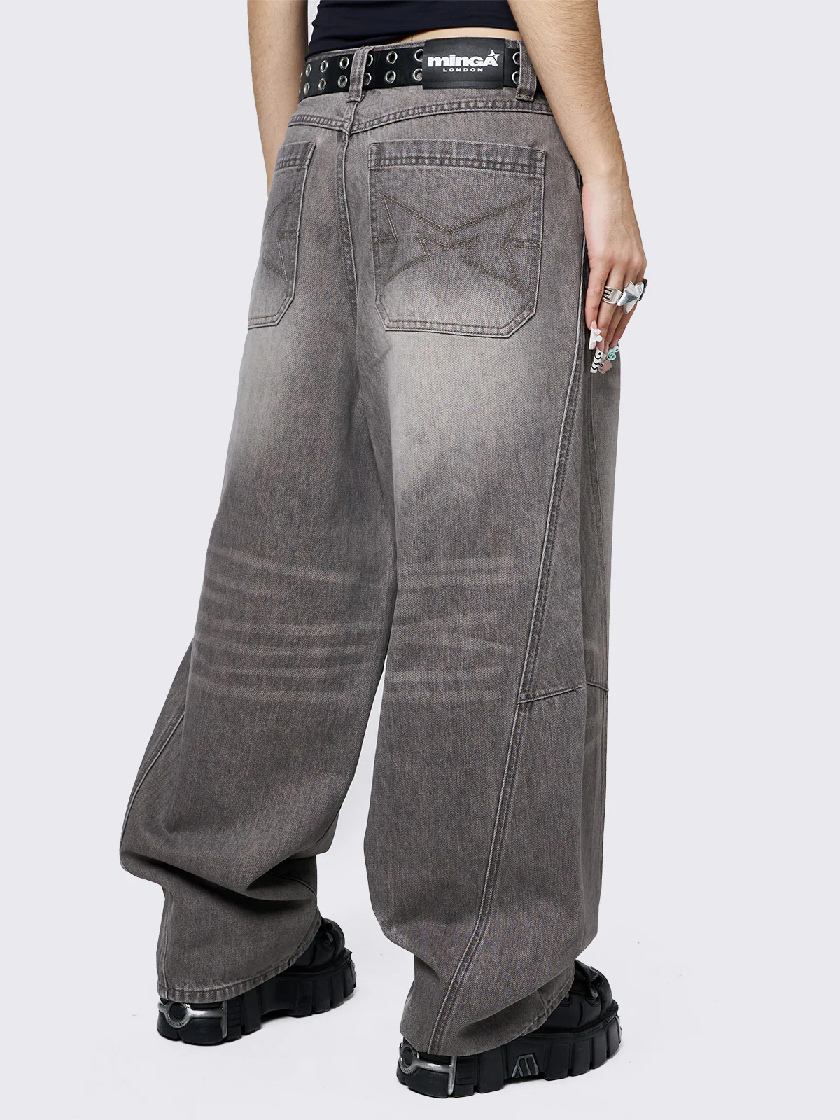Minga Grey Super Baggy Jeans