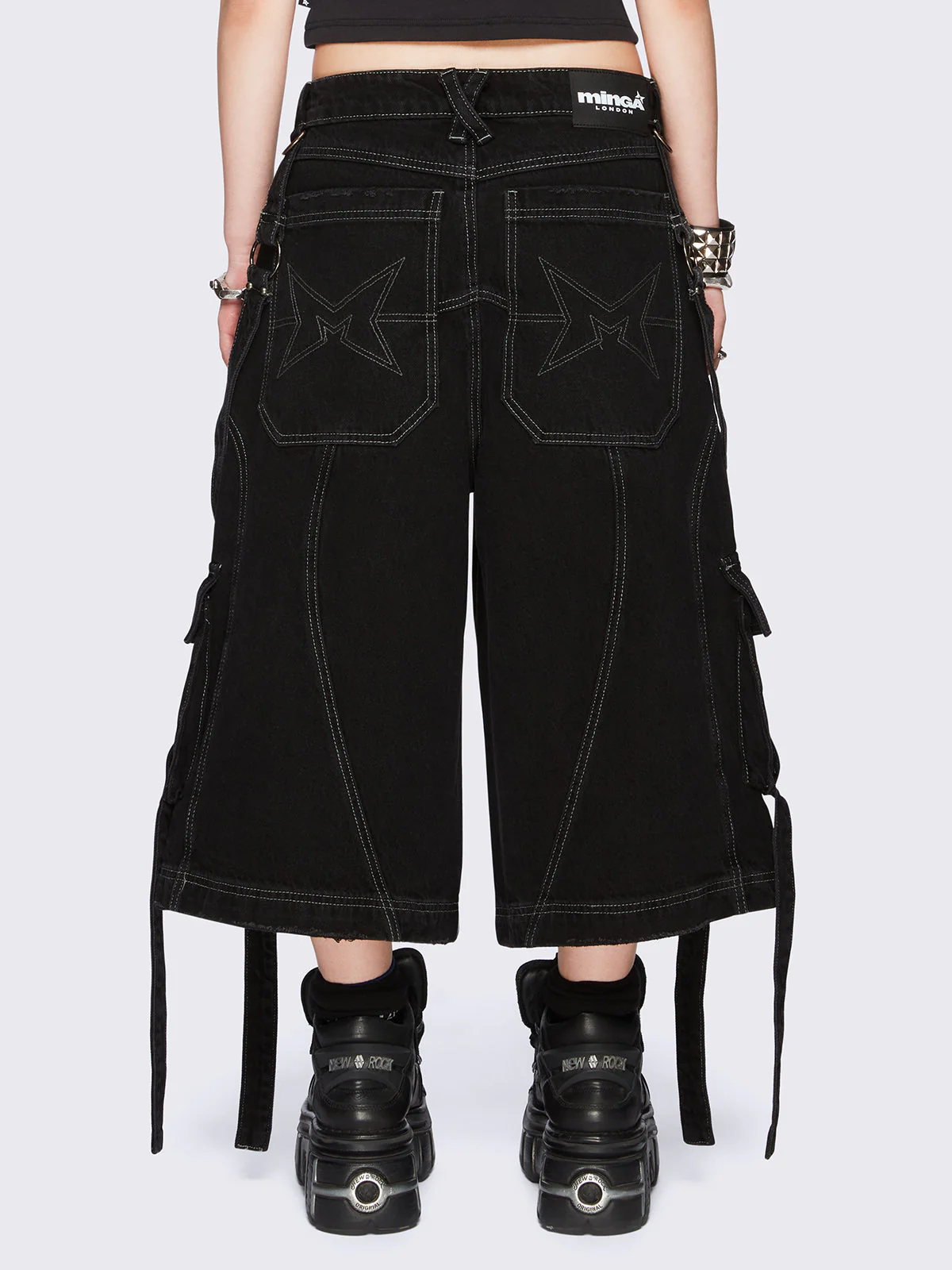 Minga Trek Black Washed Jorts