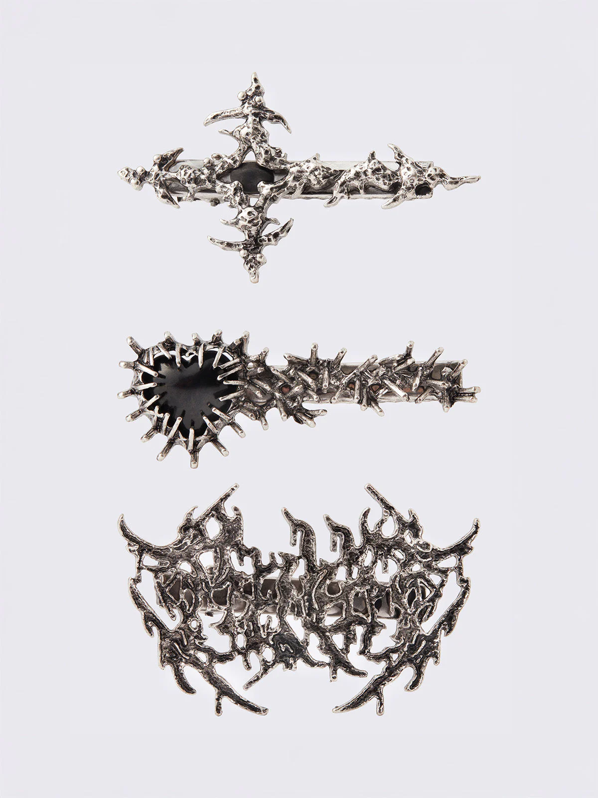 Minga Metal Crush Hair Clip Set