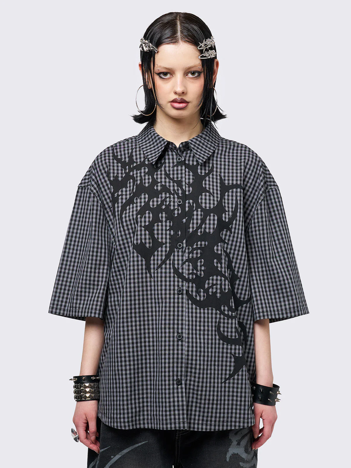 Minga Tattooed Check Shirt