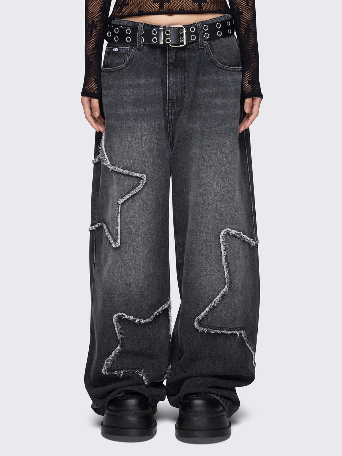 Minga Starburst Black Baggy Jeans