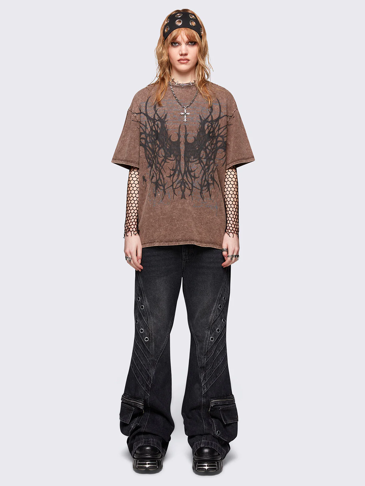 Minga Wingfall Brown Washed T-Shirt