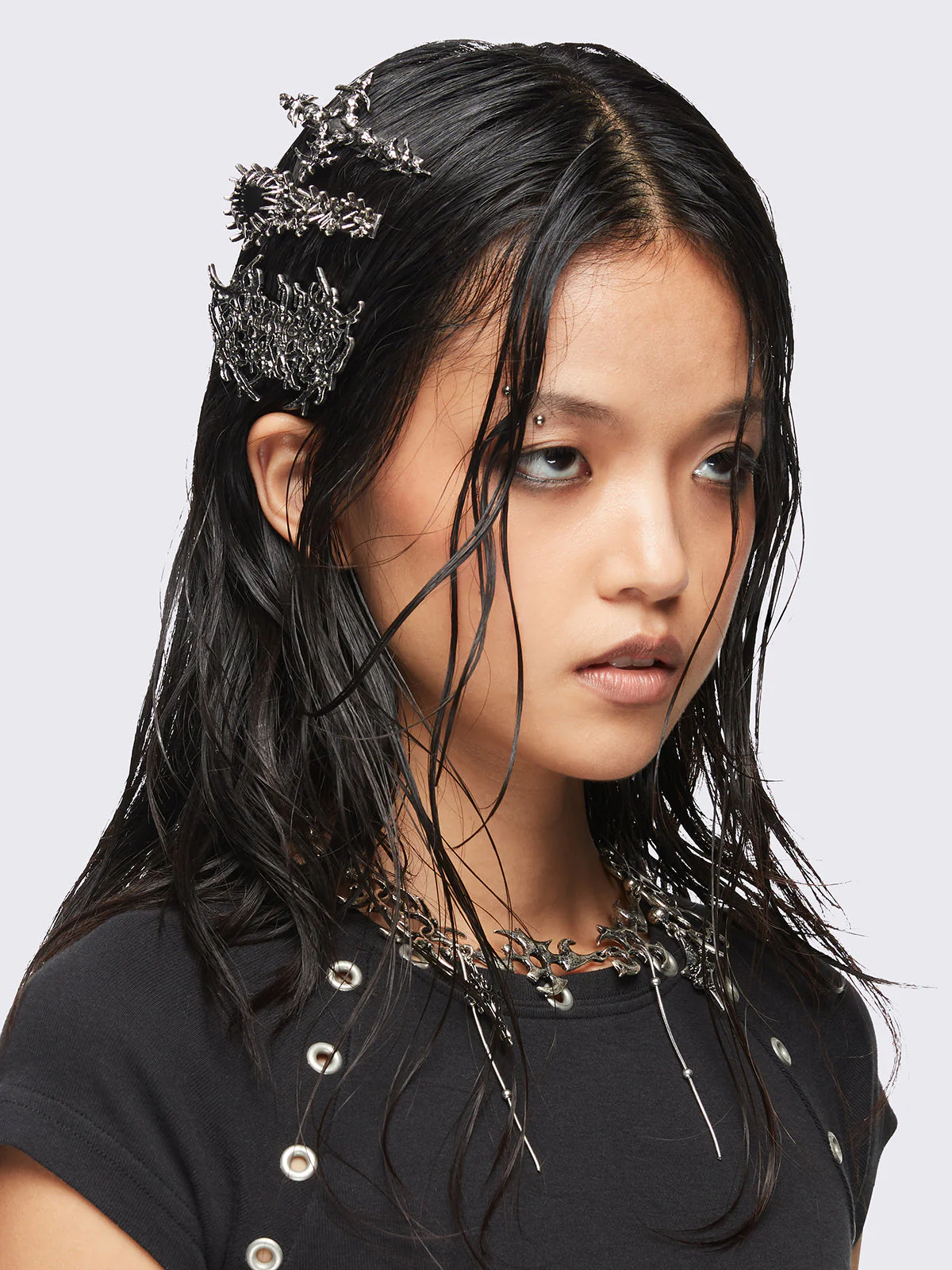 Minga Metal Crush Hair Clip Set