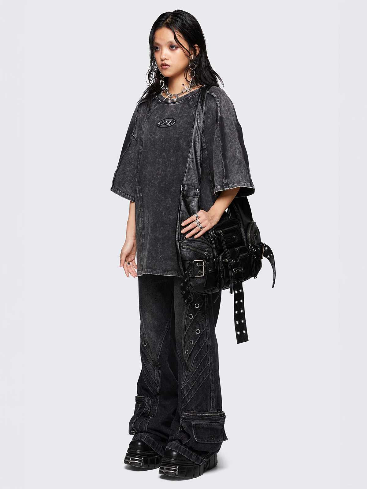 Minga Nox Grey Washed T-Shirt