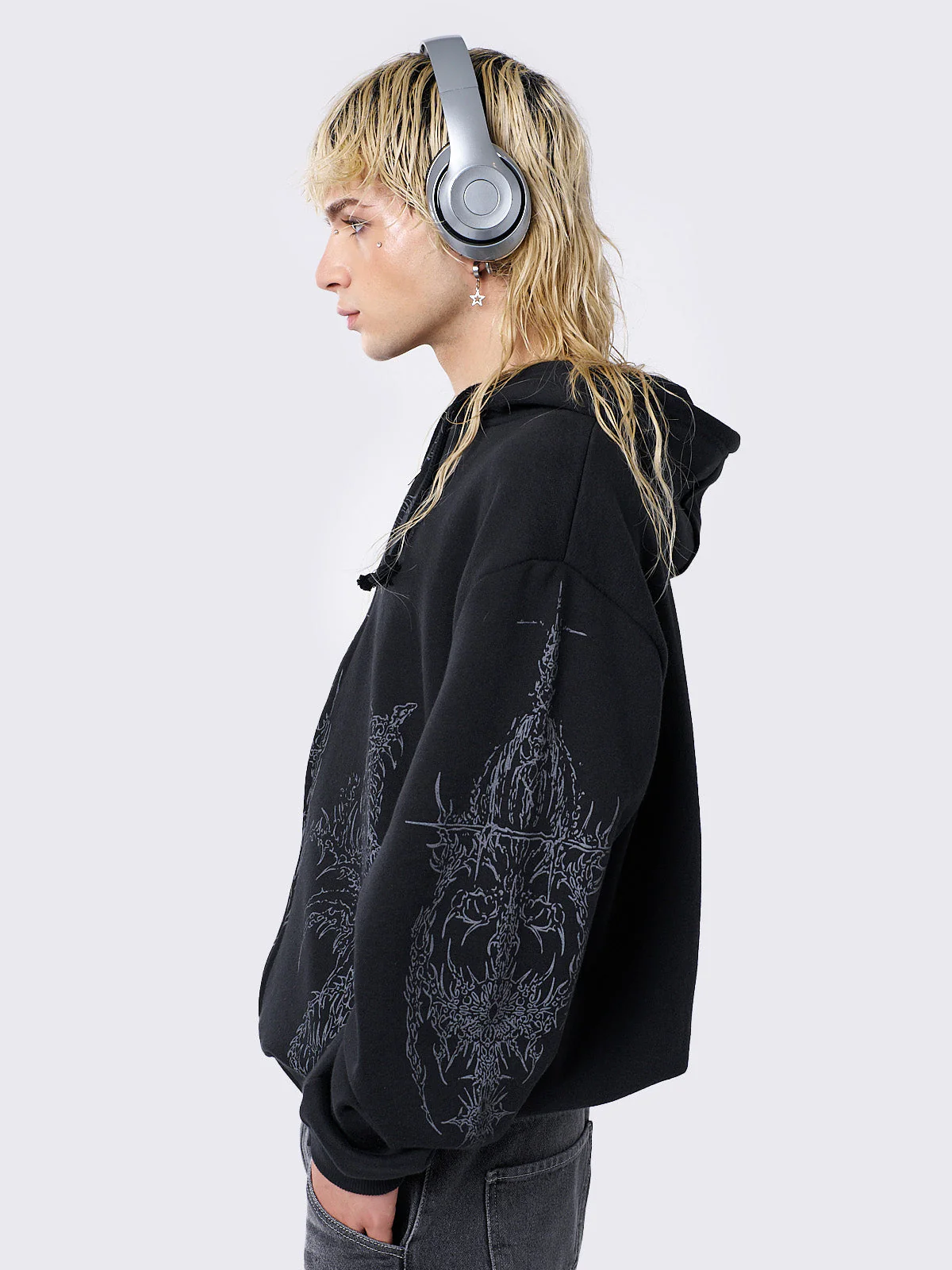 Minga Enigmatic Black Zip Up Hoodie
