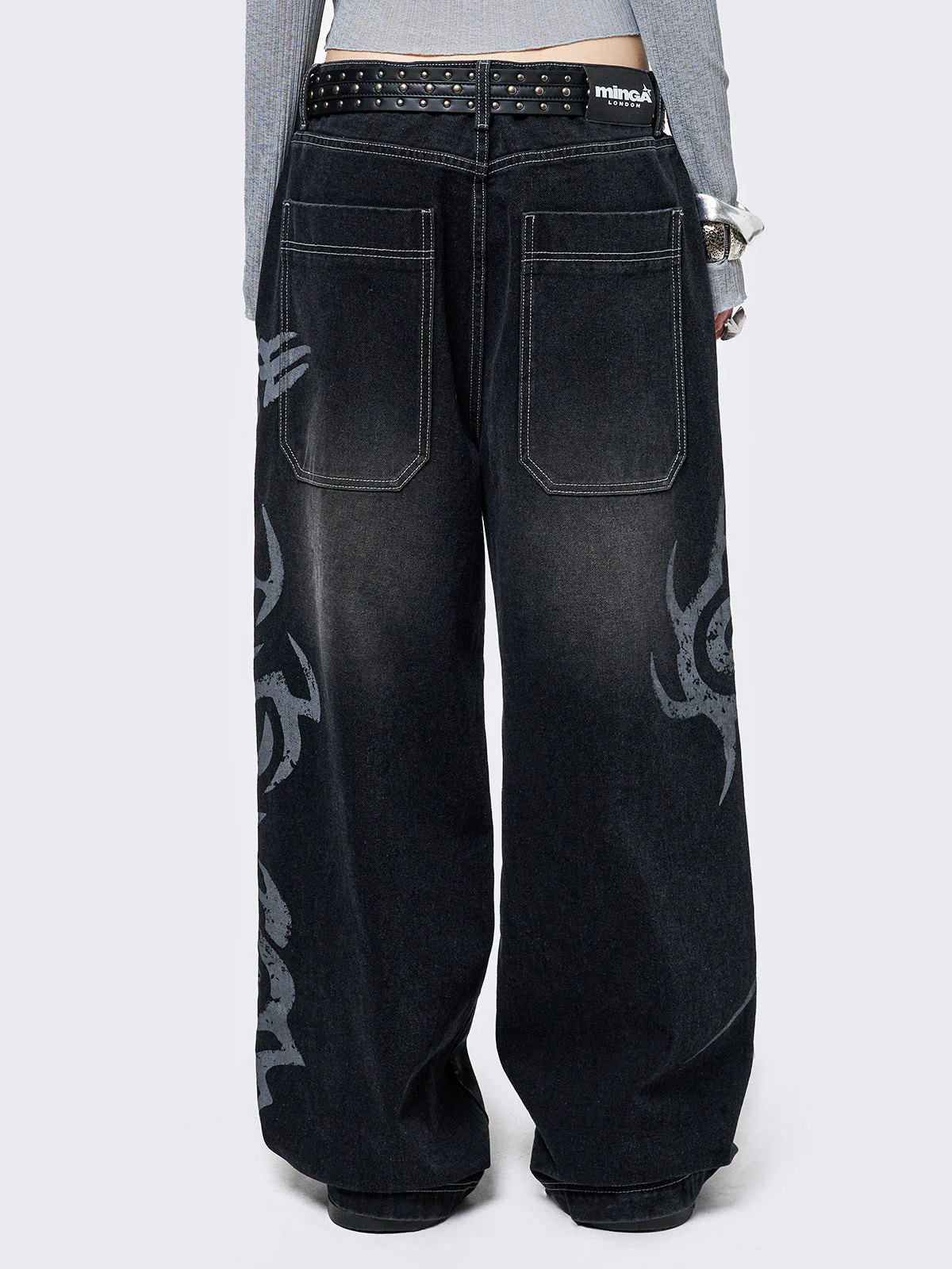 Minga Rave Graphic Baggy Jeans