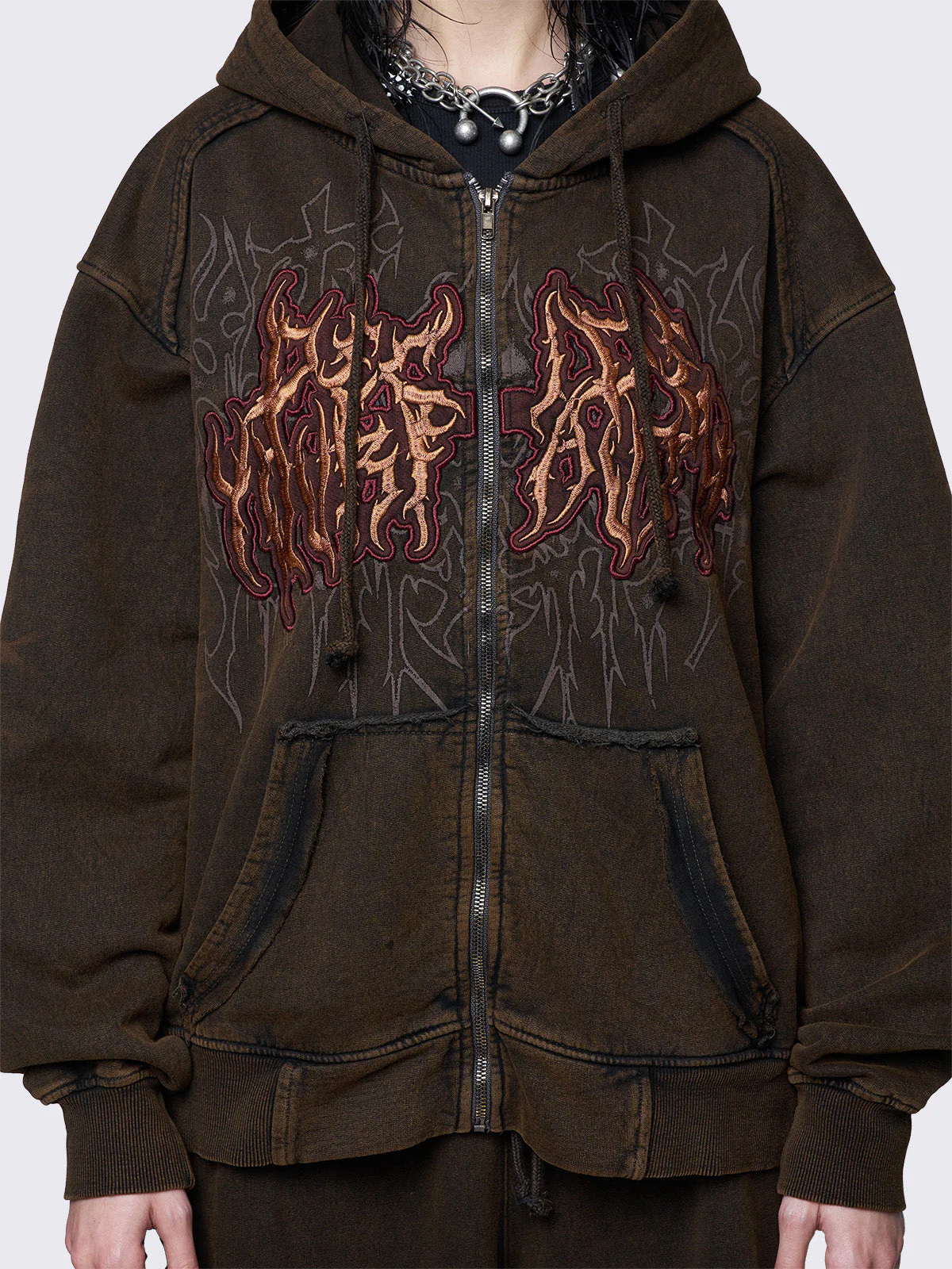 Minga Faith Washed Zip Up Hoodie