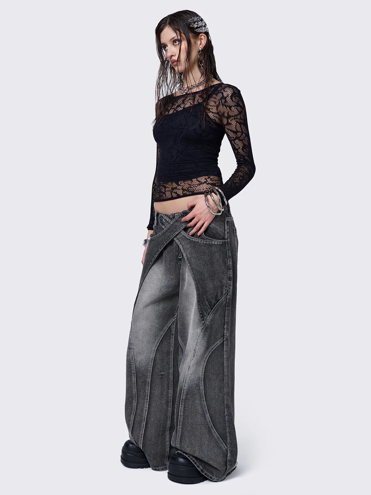 Minga Kim Black Baggy Jeans