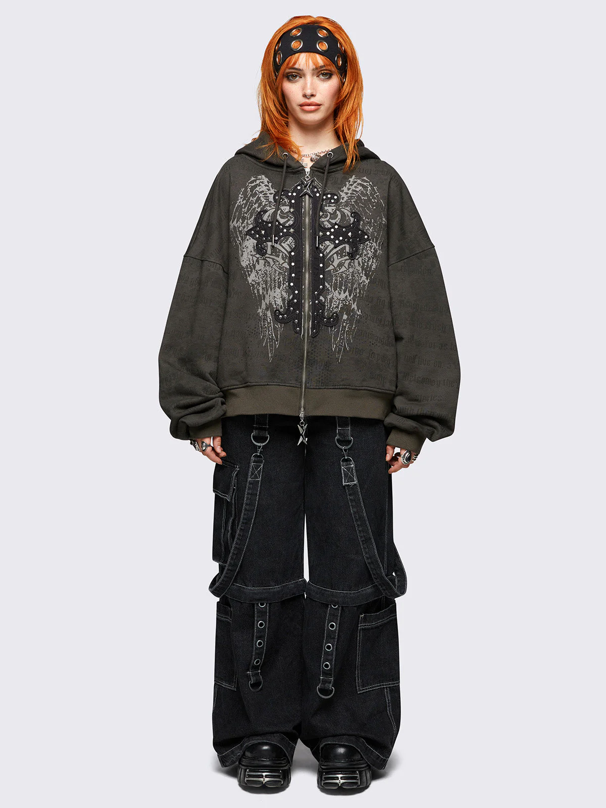 Minga Cursed Zip Up Hoodie