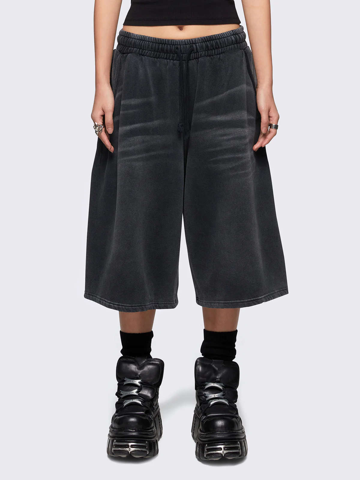 Minga Lex Black Washed Sweat Shorts
