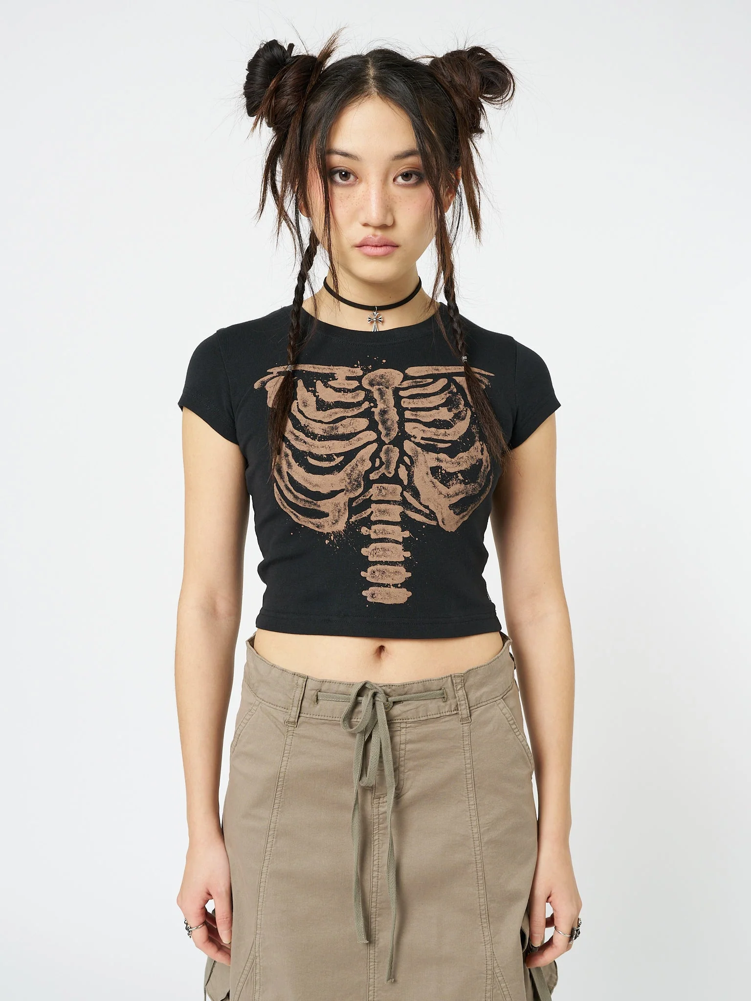 Minga Skeleton Black Baby Tee